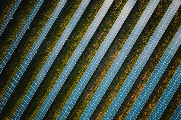 Solar panel on the field 