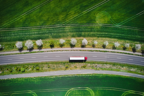 Truck on the road