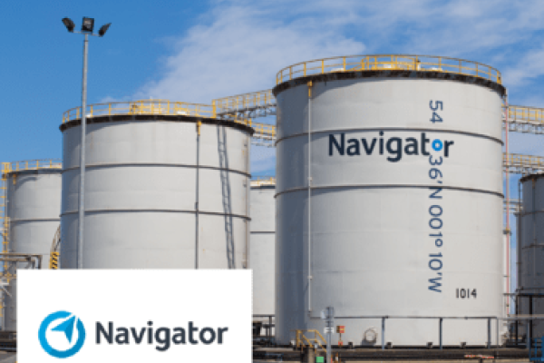 A group of white tanks with a Navigator label on it