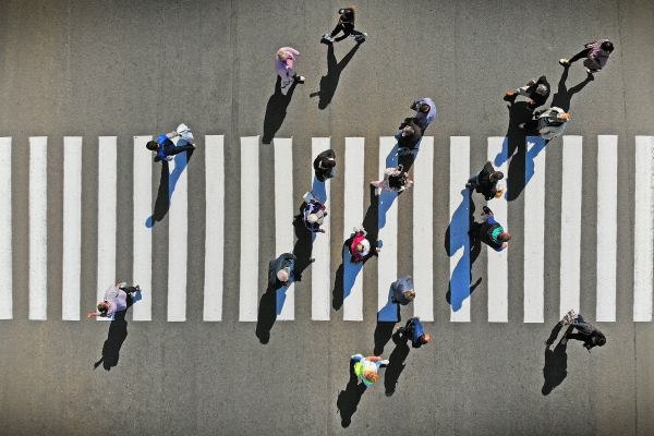 People crossing road
