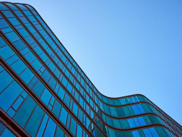 Abstract office building and blue sky