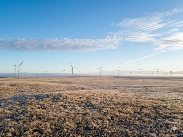 Windmills in distance