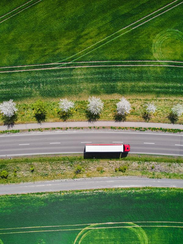Truck on the road