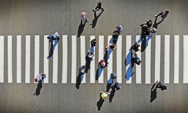 People crossing road
