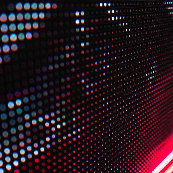 Pink and Blue Neon Pixel Texture Close up 